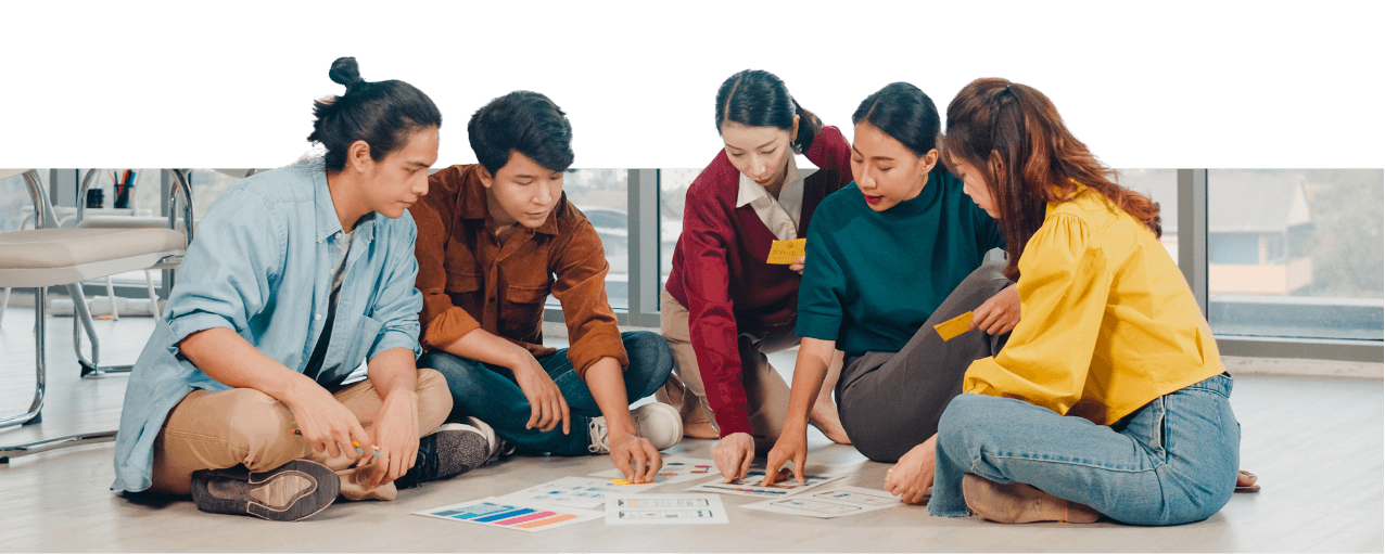 Students collaborating on a project